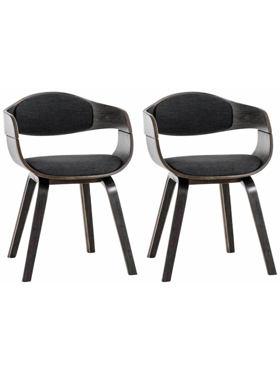 Set van 2 stoelen Kingston stof, grijs/donkergrijs