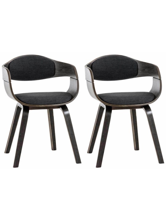 Set van 2 stoelen Kingston stof, grijs/donkergrijs