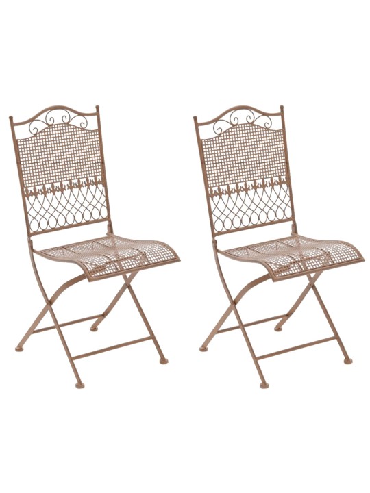 Set van 2 tuinstoelen Kiran, antiek bruin