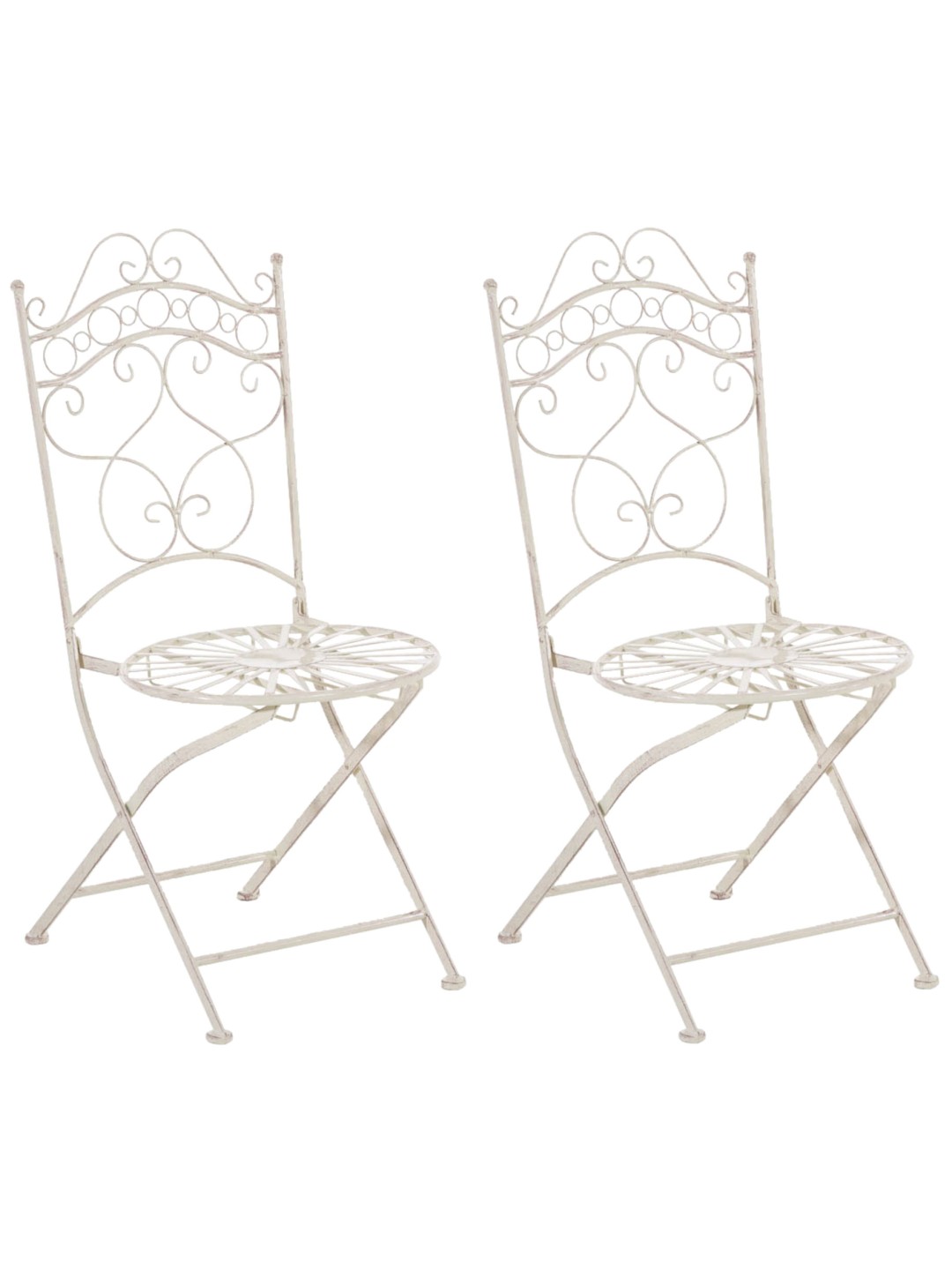 Set van 2 stoelen Indra, antiek crème