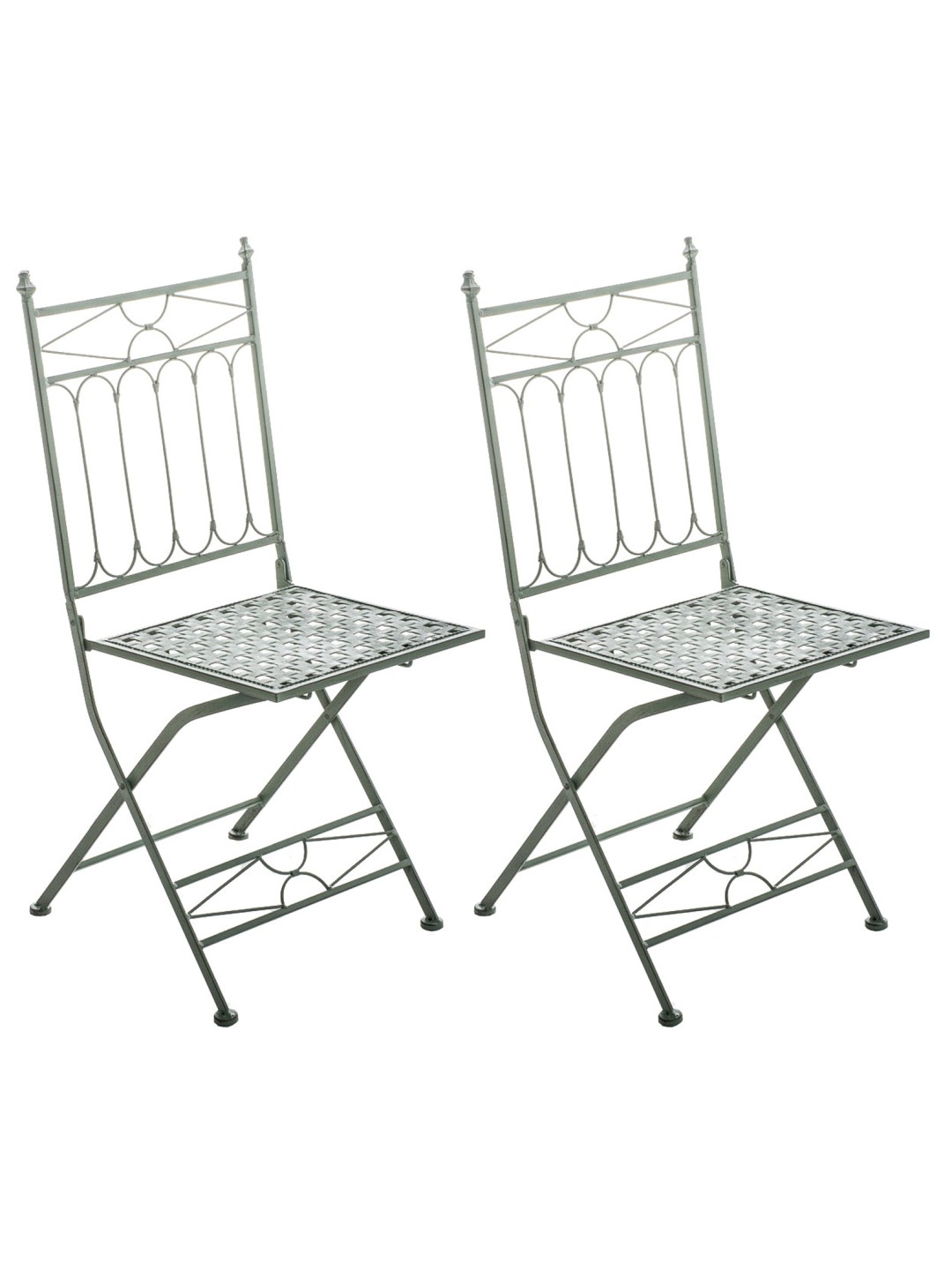 Set van 2 klapstoelen Asina, antiek groen