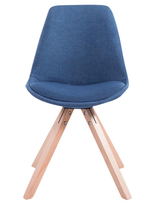 Set van 4 bezoekersstoelen Toulouse stof Square Natura, blauw