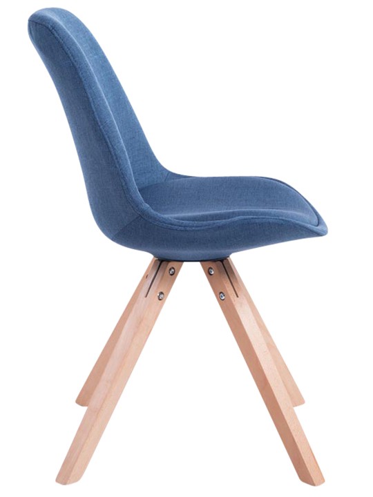 Set van 4 bezoekersstoelen Toulouse stof Square Natura, blauw