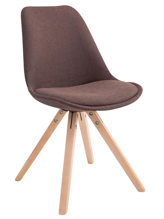 Set van 4 bezoekersstoelen Toulouse stof Square Natura, bruin