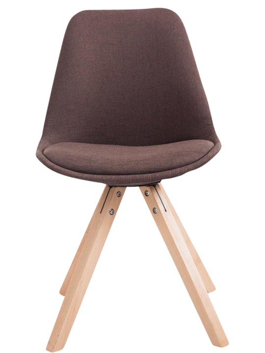 Set van 4 bezoekersstoelen Toulouse stof Square Natura, bruin