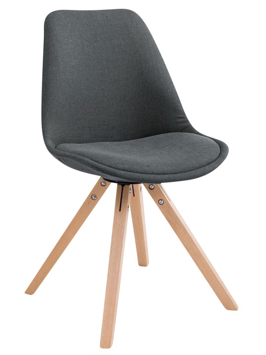 Set van 4 bezoekersstoelen Toulouse stof Square Natura, donkergrijs