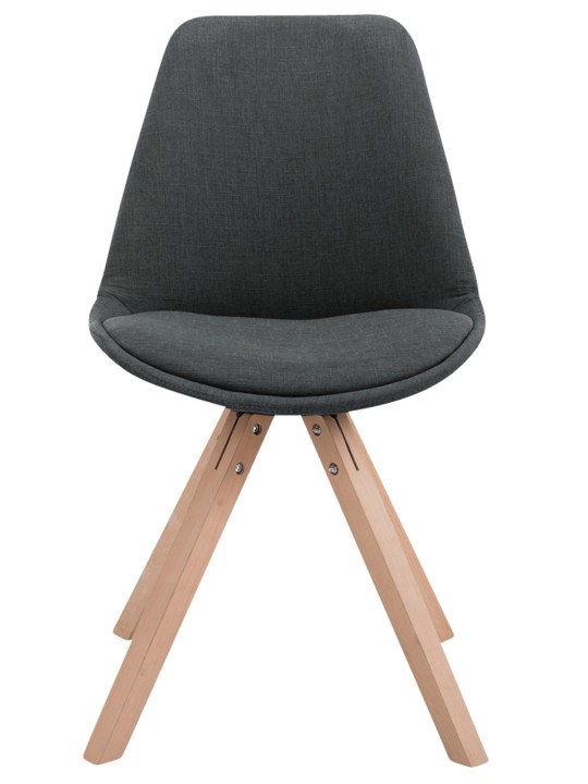 Set van 4 bezoekersstoelen Toulouse stof Square Natura, donkergrijs