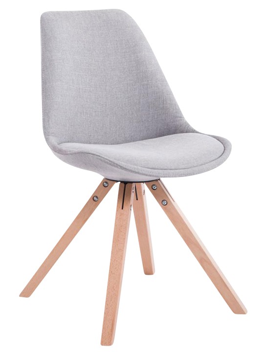 Set van 4 bezoekersstoelen Toulouse stof Square Natura, grijs