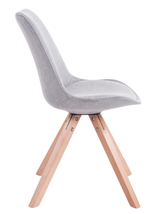 Set van 4 bezoekersstoelen Toulouse stof Square Natura, grijs