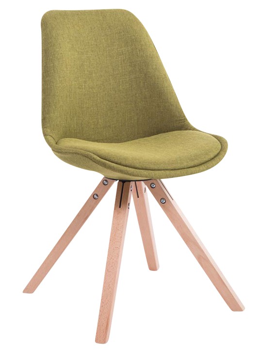 Set van 4 bezoekersstoelen Toulouse stof Square Natura, groen