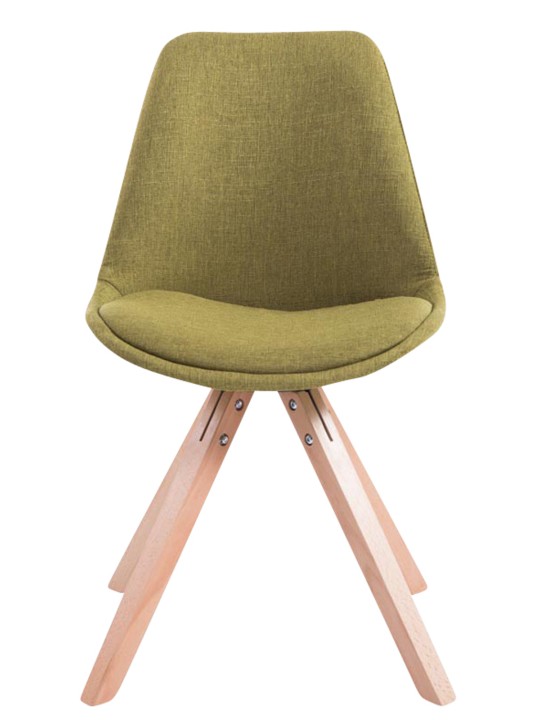 Set van 4 bezoekersstoelen Toulouse stof Square Natura, groen