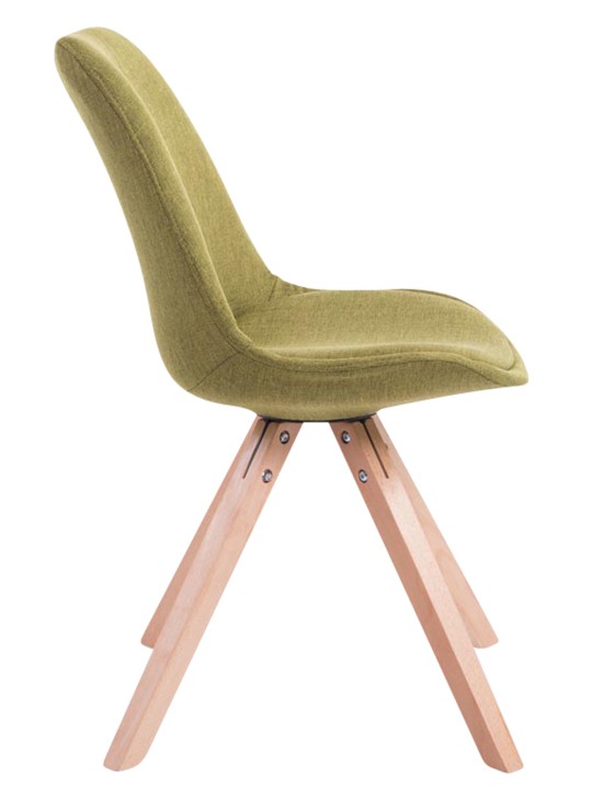 Set van 4 bezoekersstoelen Toulouse stof Square Natura, groen