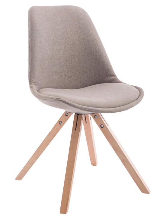 Set van 4 bezoekersstoelen Toulouse stof Square Natura, taupe