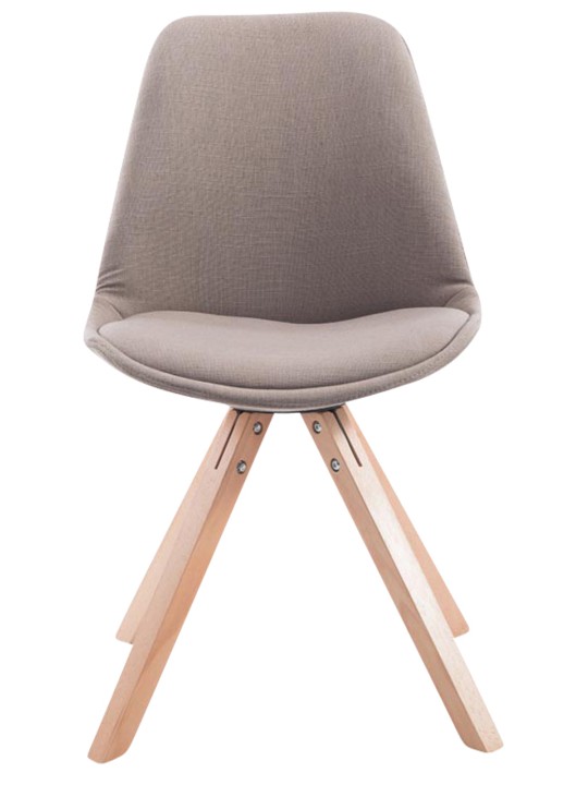 Set van 4 bezoekersstoelen Toulouse stof Square Natura, taupe