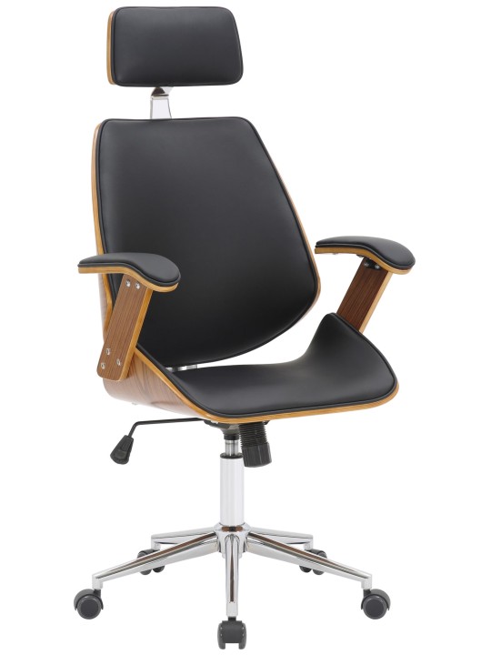 Bureaustoel Chicago kunstleer, walnoot/zwart