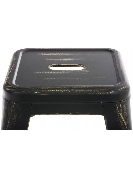 Set van 4 krukken Armin, zwart-goud Set van 4 krukken Armin, zwart-goud