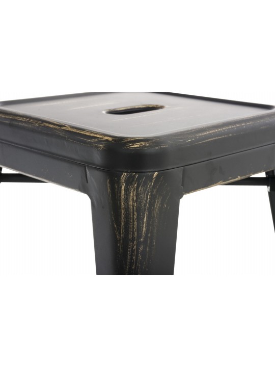 Set van 4 krukken Armin, zwart-goud Set van 4 krukken Armin, zwart-goud