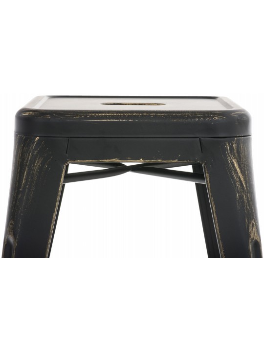 Set van 4 krukken Armin, zwart-goud Set van 4 krukken Armin, zwart-goud