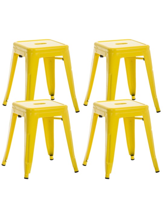 Set van 4 krukken Armin, geel