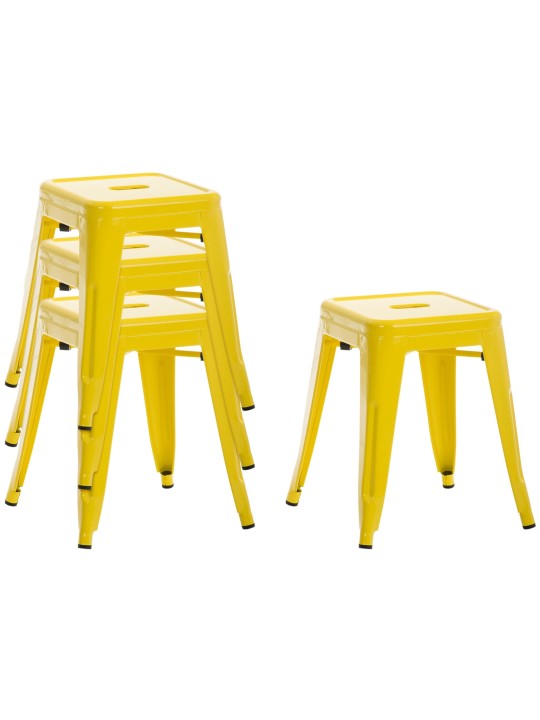 Set van 4 krukken Armin, geel