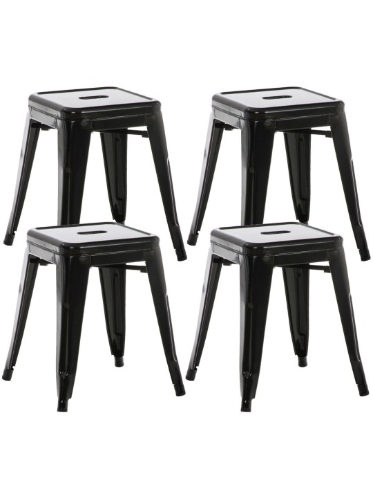 Set van 4 krukken Armin, zwart