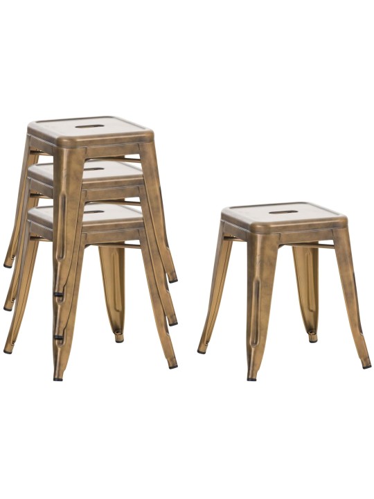 Set van 4 krukken Armin, goud Set van 4 krukken Armin, goud