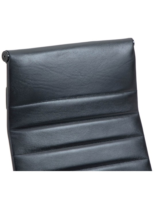 Bureaustoel Columbus echt leer, zwart/zwart