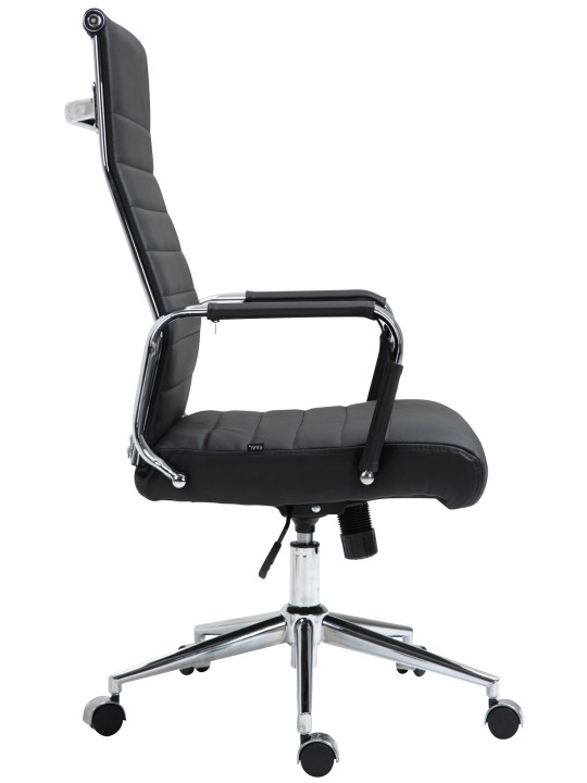 Bureaustoel Columbus echt leer, zwart