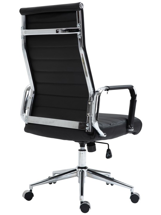 Bureaustoel Columbus echt leer, zwart