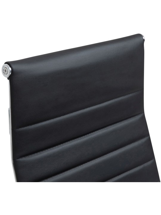 Bureaustoel Columbus echt leer, zwart