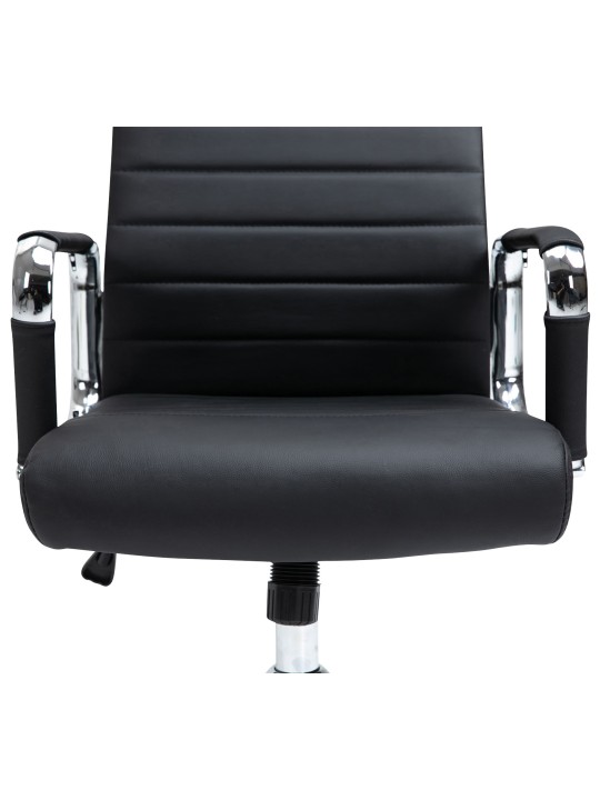 Bureaustoel Columbus echt leer, zwart