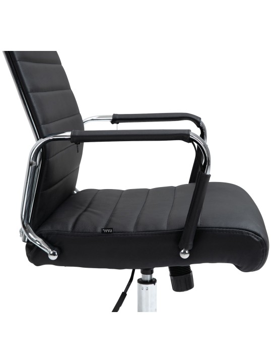 Bureaustoel Columbus echt leer, zwart