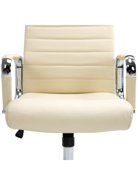 Bureaustoel Columbus echt leer, crème