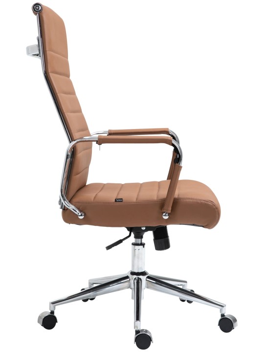 Bureaustoel Columbus echt leer, lichtbruin