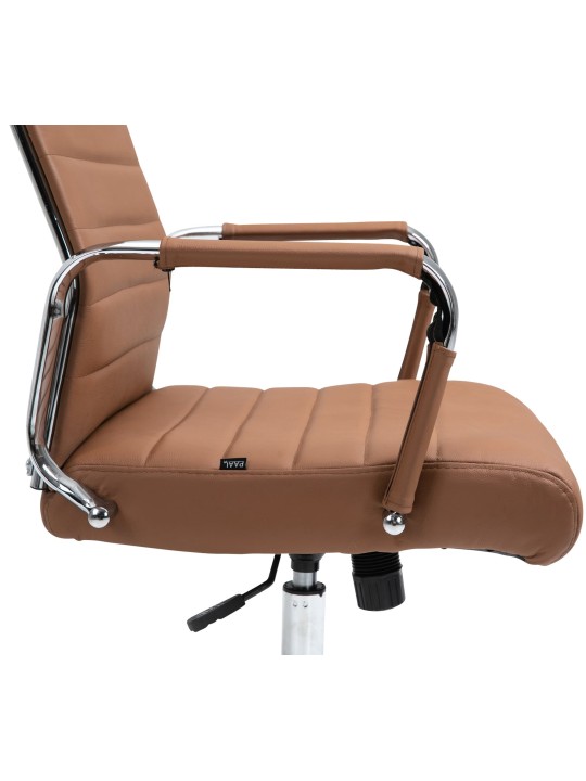 Bureaustoel Columbus echt leer, lichtbruin