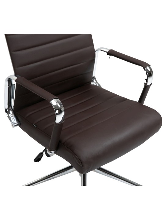 Bureaustoel Columbus echt leer, bruin