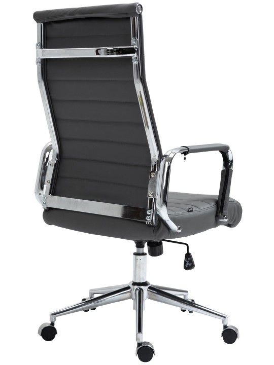 Bureaustoel Columbus echt leer, grijs