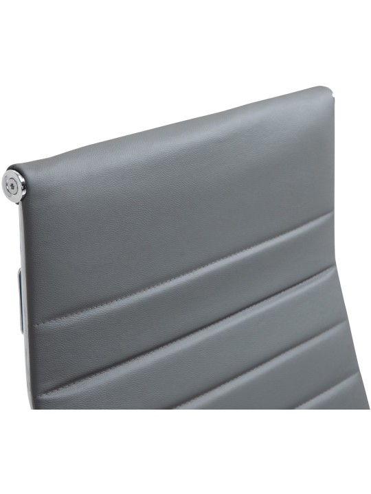 Bureaustoel Columbus echt leer, grijs