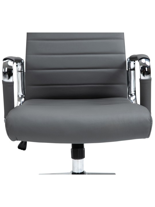 Bureaustoel Columbus echt leer, grijs