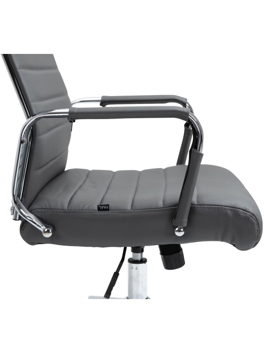 Bureaustoel Columbus echt leer, grijs