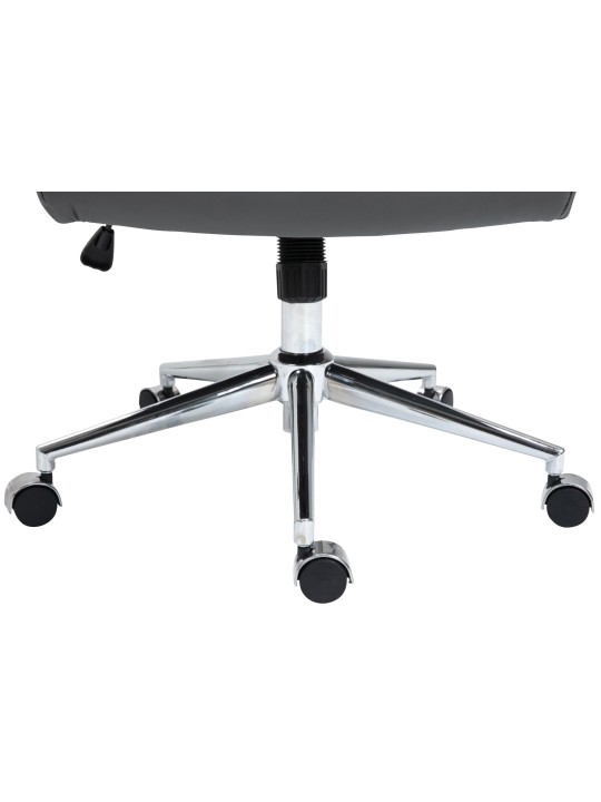 Bureaustoel Columbus echt leer, grijs