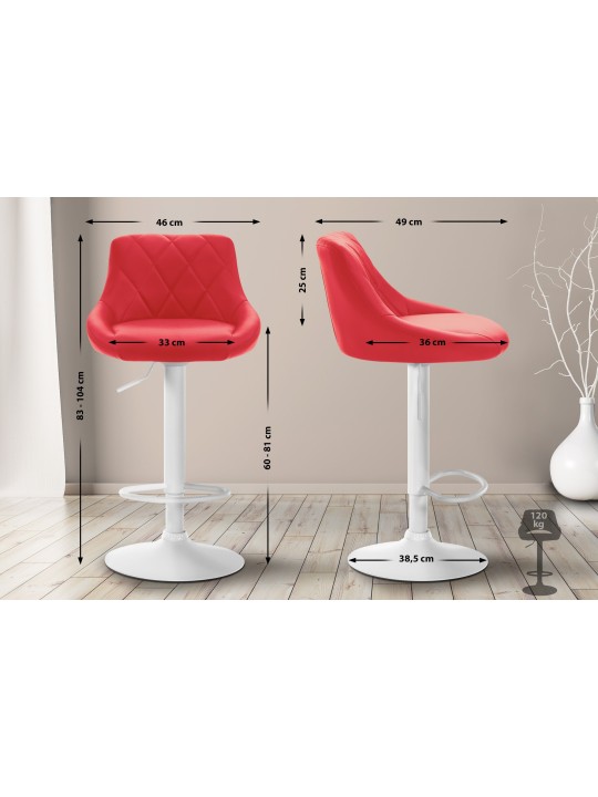 Barkruk Lazio kunstleer, rood
