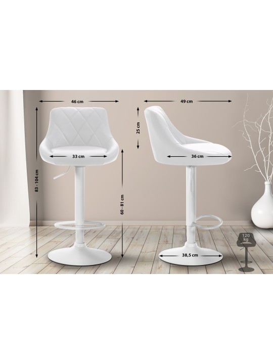Barkruk Lazio kunstleer, wit Barkruk Lazio kunstleer, wit