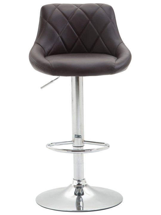 Barkruk Lazio kunstleer chroom, bruin