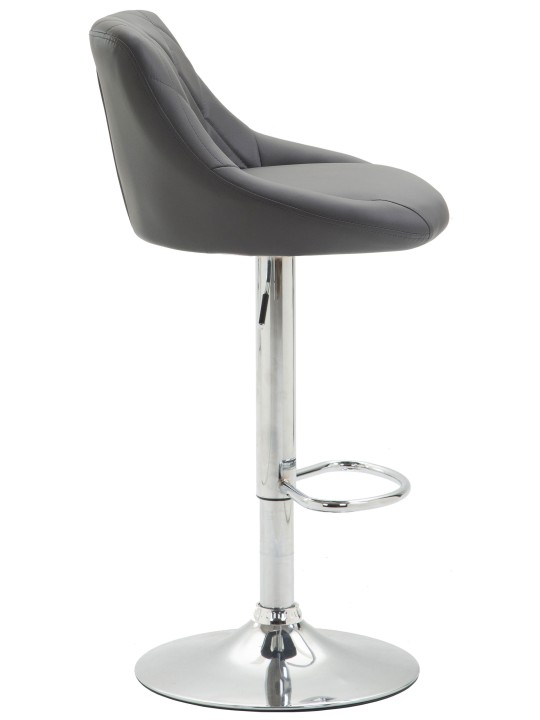 Barkruk Lazio kunstleer chroom, grijs