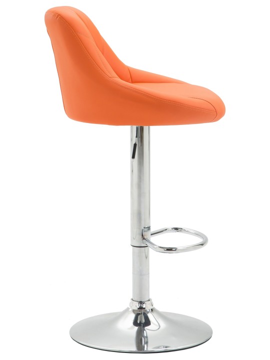 Barkruk Lazio kunstleer chroom, oranje