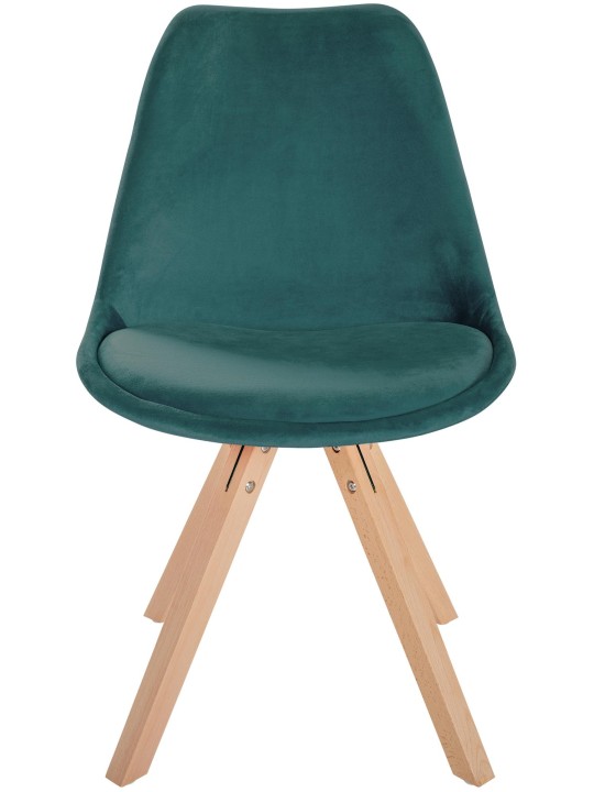 Stoel Sofia Fluweel Vierkant, groen
