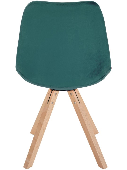 Stoel Sofia Fluweel Vierkant, groen
