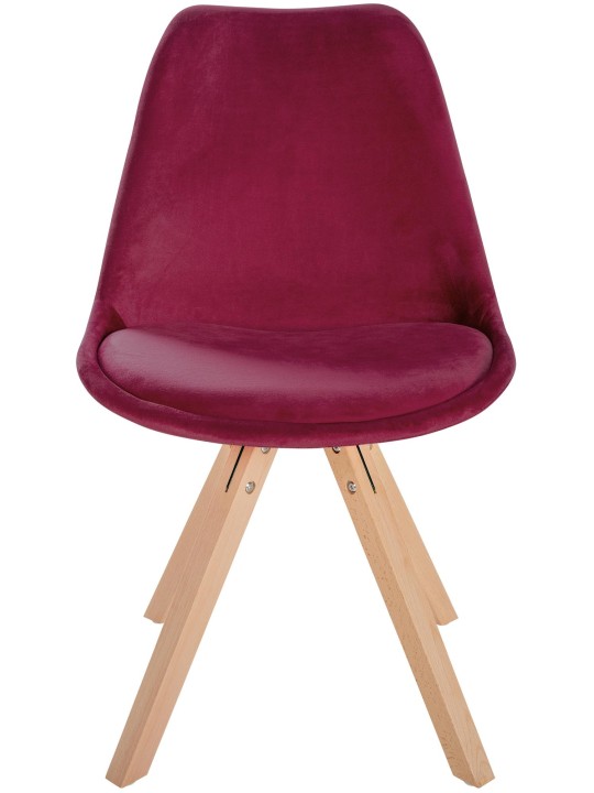 Stoel Sofia Fluweel Vierkant, bordeauxrood Stoel Sofia Fluweel Vierkant, bordeauxrood