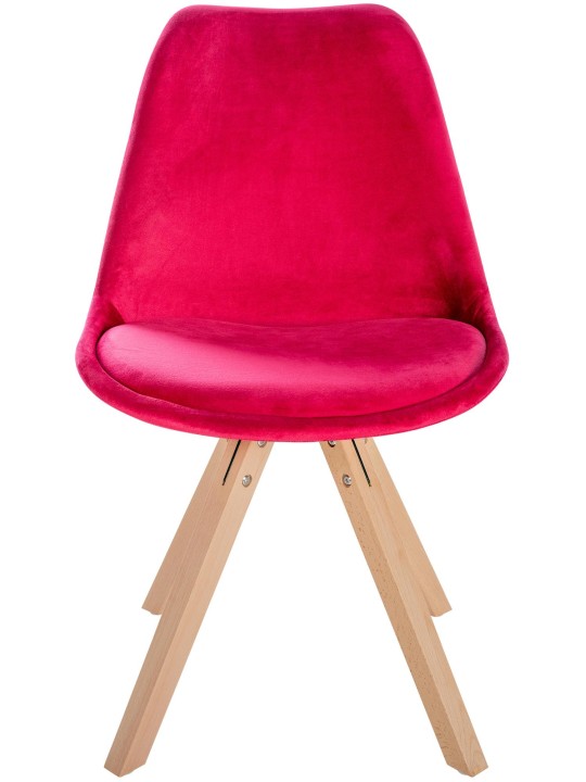 Stoel Sofia Fluweel Vierkant, rood